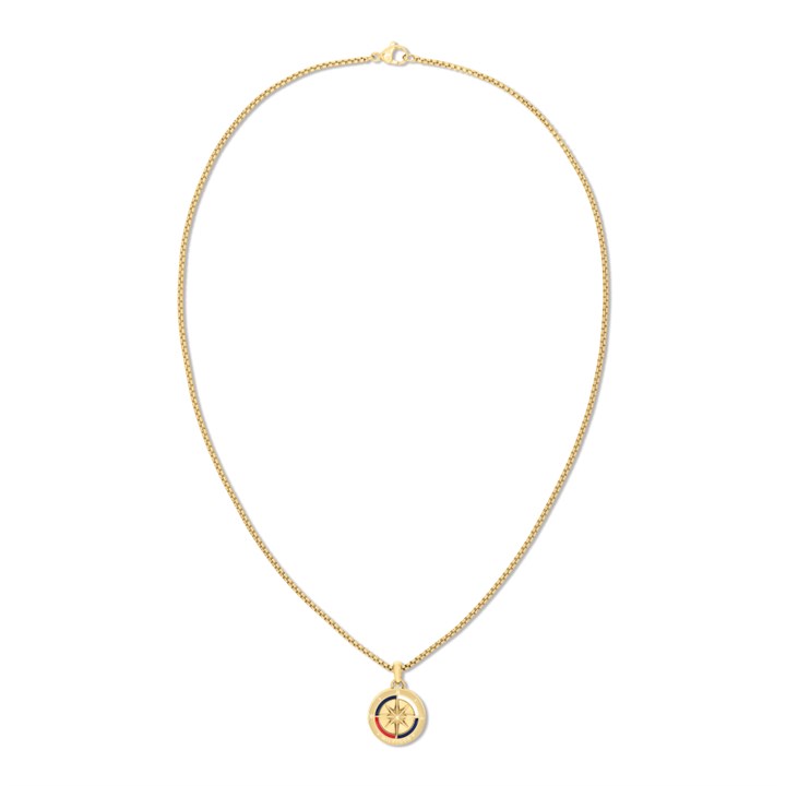 Tommy Hilfiger 2790721 Stainless Steel Gold Tone Compass Necklace - A9669