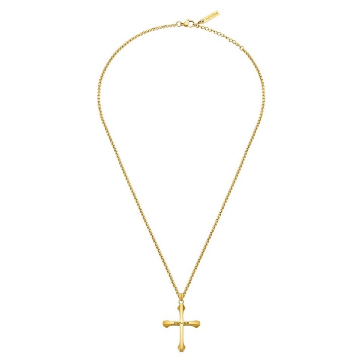 Police PEAGN0010002 Saint II Gold Plated Steel Cross - A98245