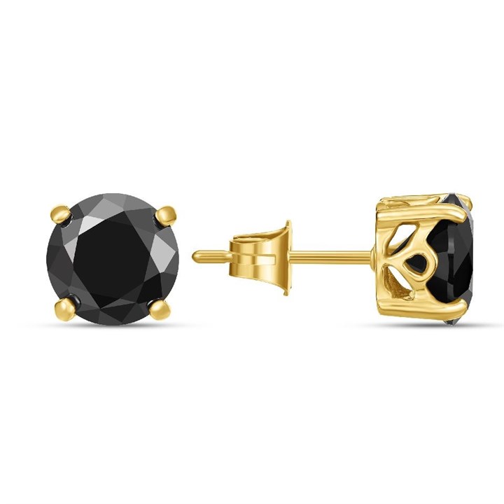 Police PEAGE0038702 ROCK Stainless Steel Yellow IP Black Stone Earrings - A98335