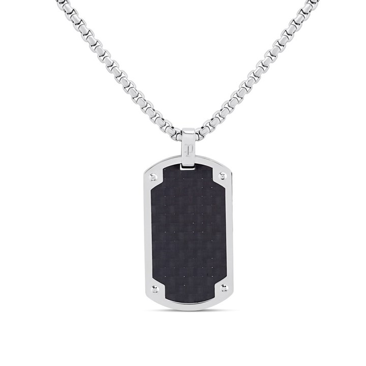Police PEAGN0041701 URBAN Stainless Steel Black Tag Necklace - A98351