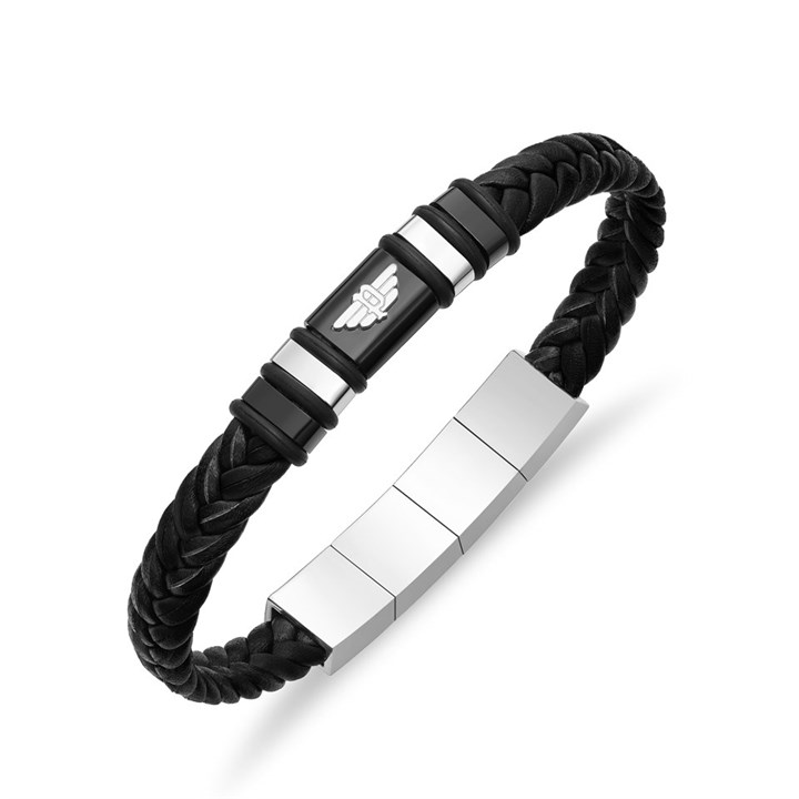 Police PEAGB0040401 URBAN Stainless Steel Leather Bracelet - A98357