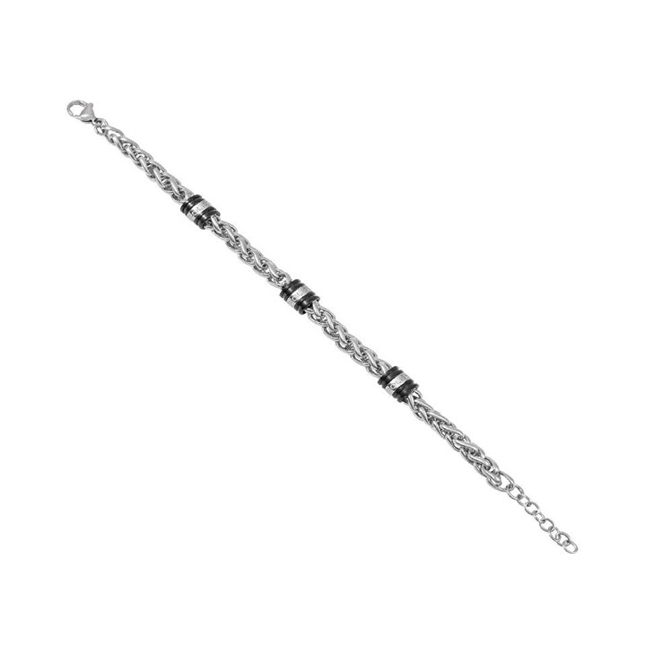 Police PEAGB0078201 URBAN Stainless Steel And Black Bracelet - A98363