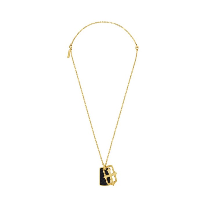 Police PEAGN0003502 NIGHTCROSS Gold Tone IP Cross And Tag Pendant - A98376