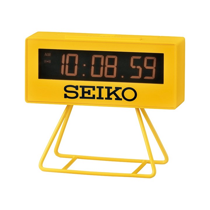 Seiko QHL062Y Yellow Sports Timer Clock - C0383