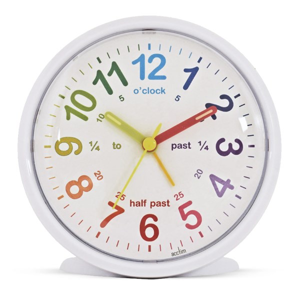 Acctim White Time Teacher Alarm Clock C0557 F.Hinds Jewellers