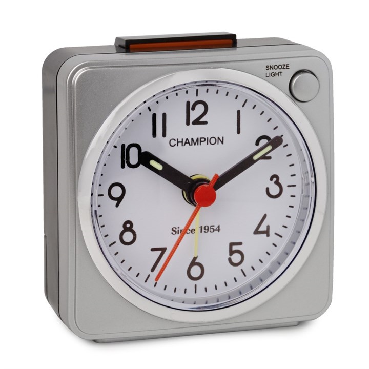 Champion Silver Square Alarm Clock - C06121