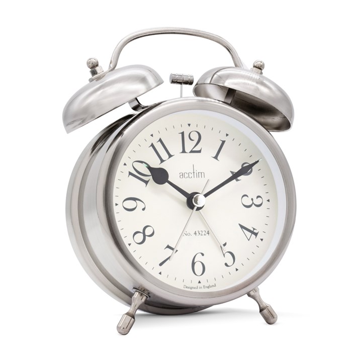 Acctim Penbridge Antique Silver Bell Alarm Clock - C06151