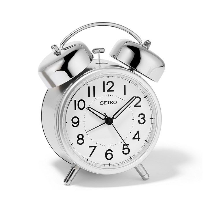 Seiko QHK063S Silver Bell Alarm Snooze Light Clock - C06153