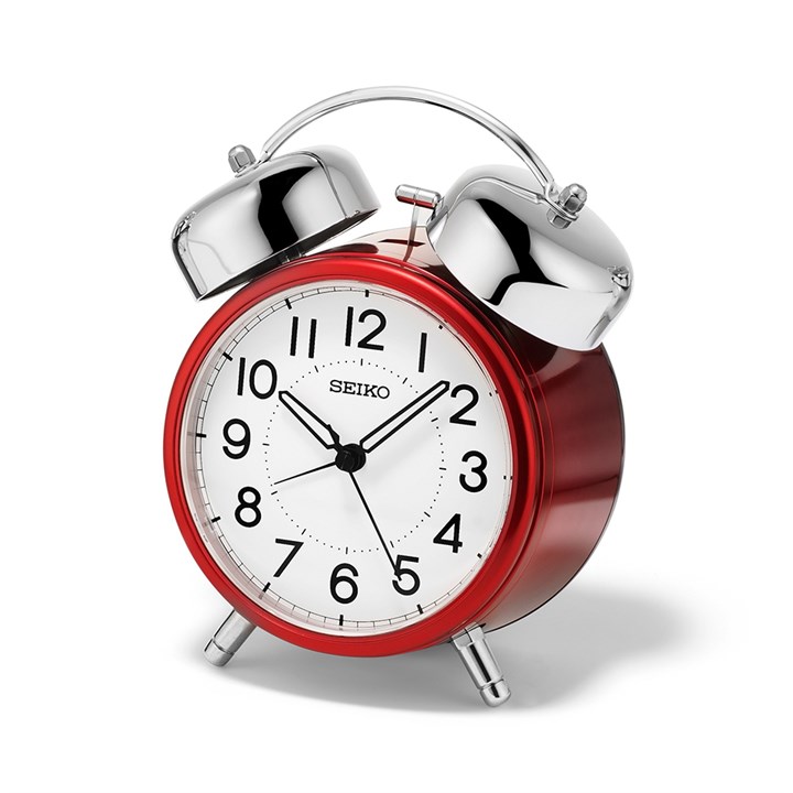 Seiko QHK063R Red Bell Alarm Light Snooze Clock - C06154