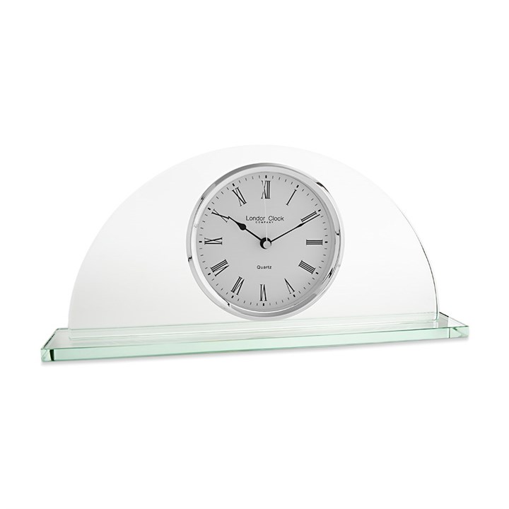 London Clock Half Moon Glass Mantel Clock - C1273