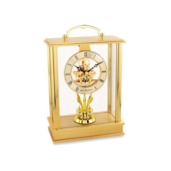 Widdop Gold Tone Skeleton Pendulum Lantern Mantel Clock C1706 F
