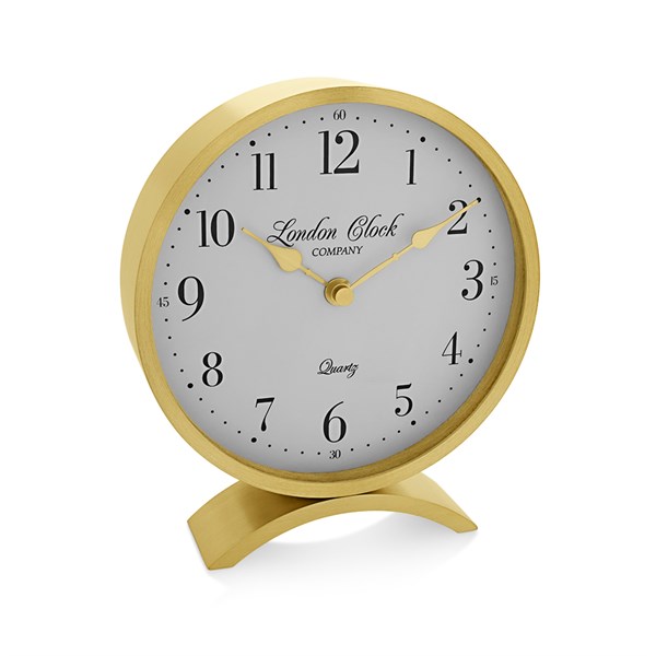 London Clock Gold Round Mantel Clock C1745 F.Hinds Jewellers