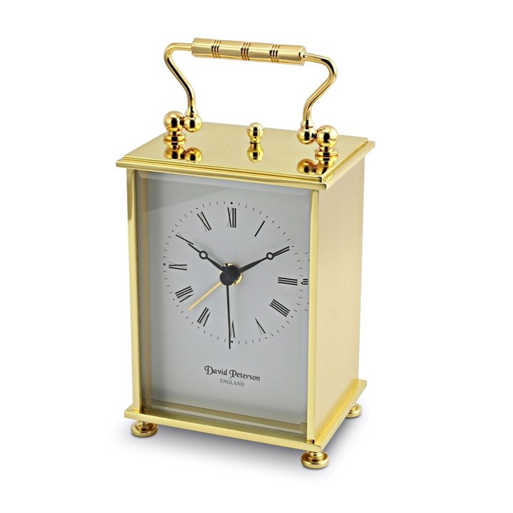 David Peterson Q/177/A Heavy Brass Alarm Carriage Clock