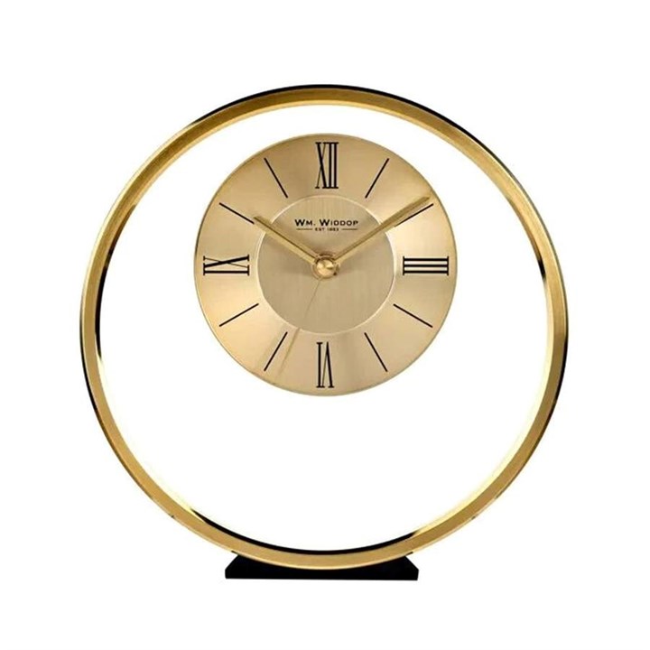 Widdop Gilt And Glass Round Mantel Clock - C1780