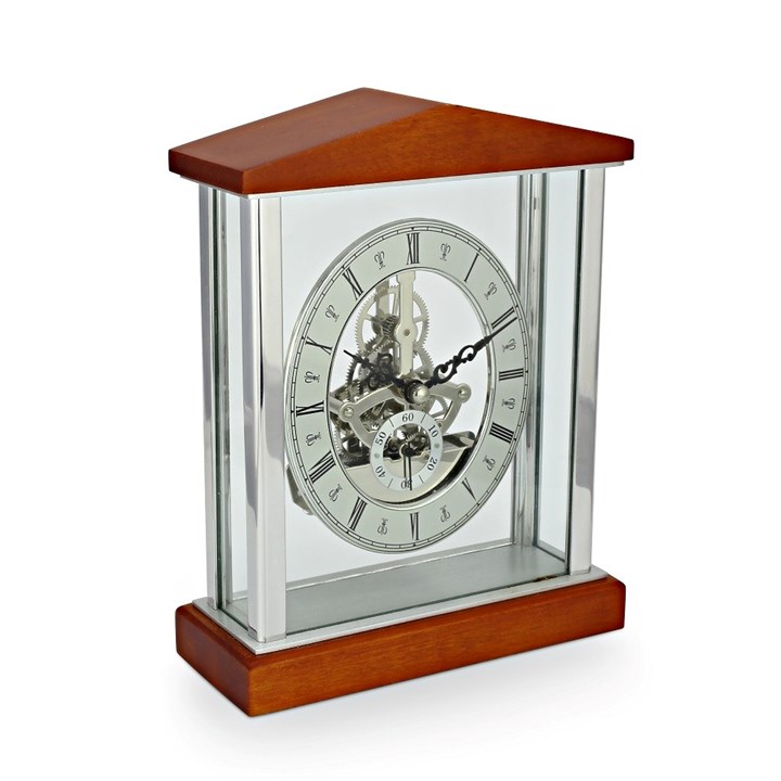 David Peterson SKC05 Cherry Wood Skeleton Mantel Clock - C18118