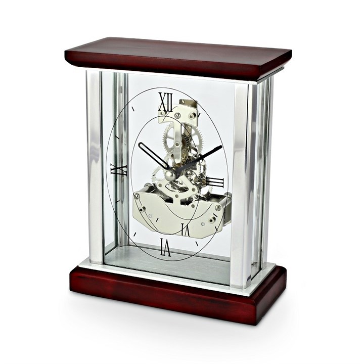 David Peterson SKC07 Red Wood Skeleton Mantel Clock - C18120