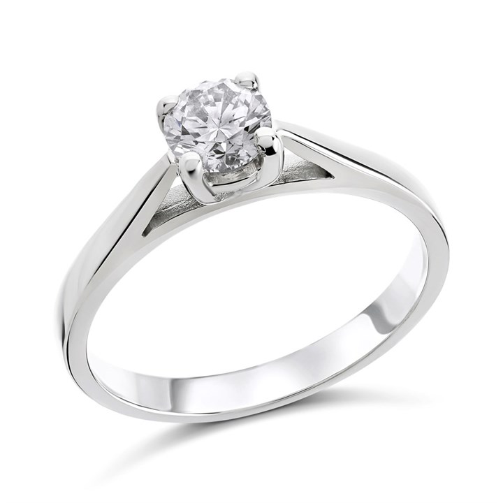18ct White Gold Diamond Solitaire Ring - 1/2ct - AGI Certificated - D0705