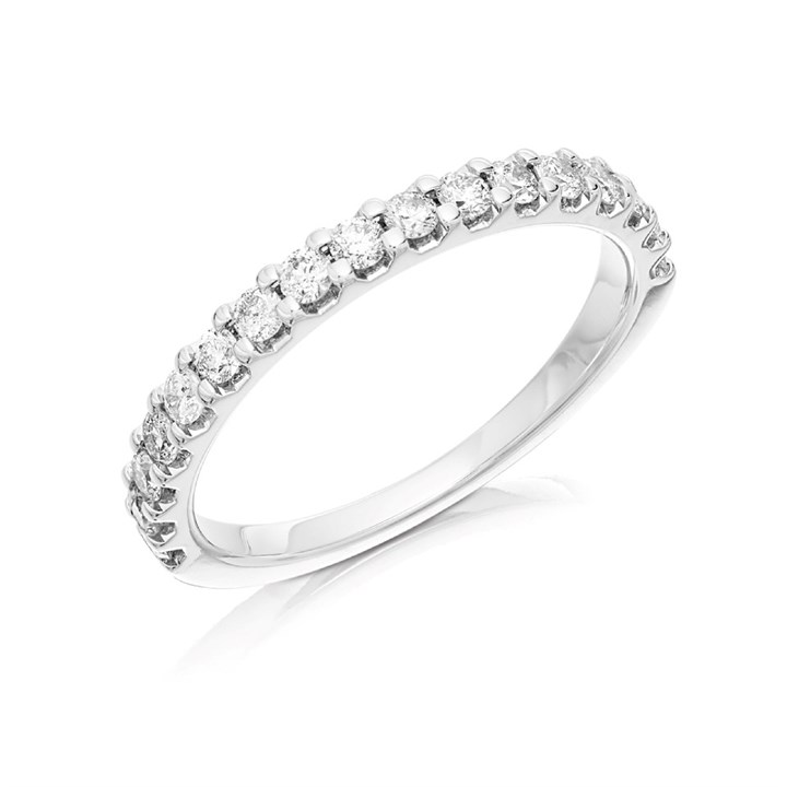 18ct White Gold Diamond Half Eternity Ring - 1/2ct - D0718