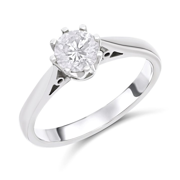 18ct White Gold Solitaire Diamond Ring, 3/4ct - D0746