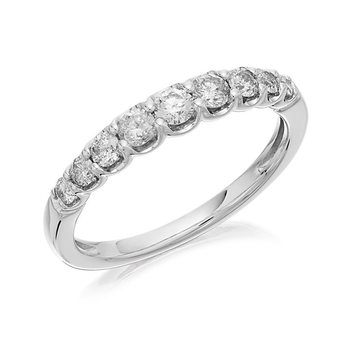 18ct White Gold Diamond Eternity Ring - 1/2ct - D0799