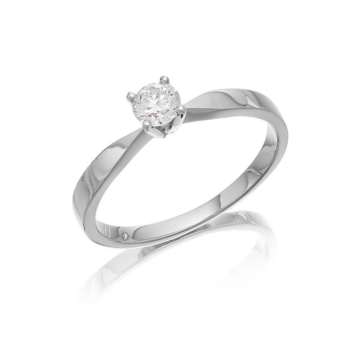 Platinum Diamond Solitaire Ring - 1/4ct - AGI Certificated - D08112