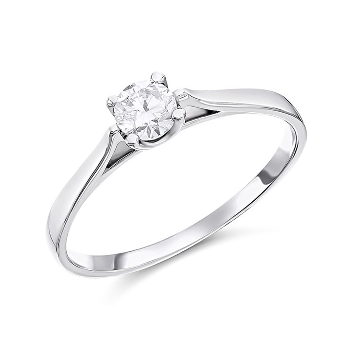 Platinum Diamond Solitaire Engagement Ring - 30pts - AGI Certificated - D08115