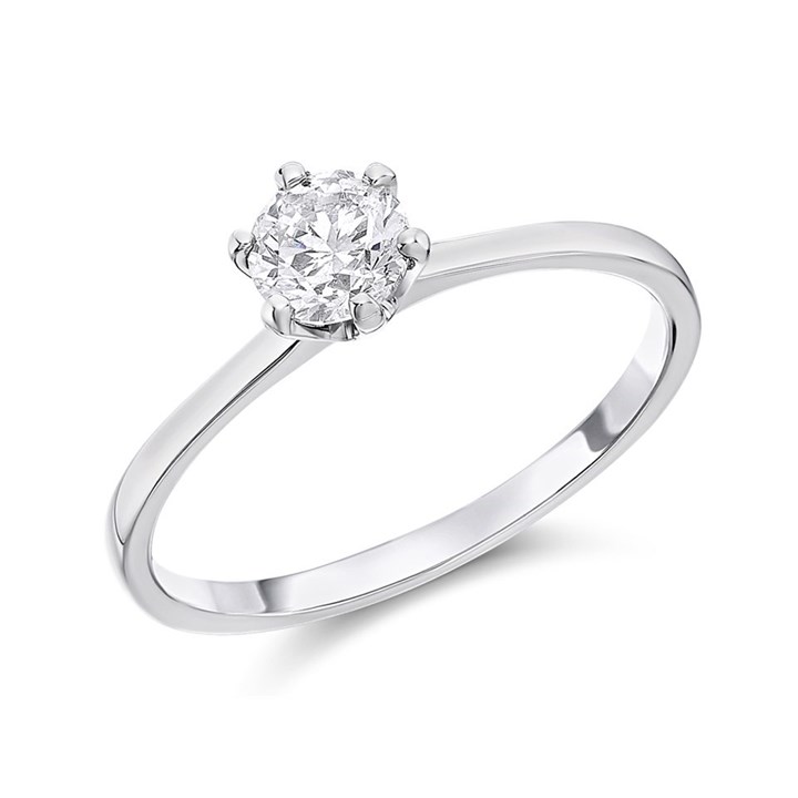 Platinum Diamond Solitaire Engagement Ring - 1/2ct - AGI Certificated - D08118