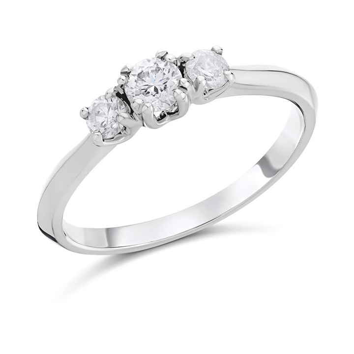 Platinum Diamond Trilogy Ring - 1/3ct - AGI Certificated - D08128