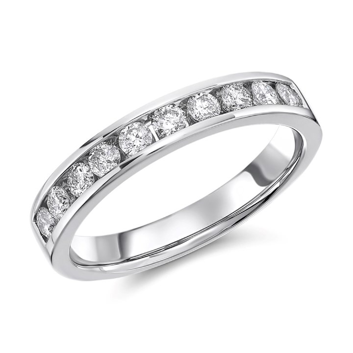 Platinum Diamond Half Eternity Ring - 1/2ct - D08139