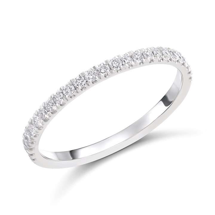 Platinum Claw-Set Diamond Half Eternity Ring - 1/4ct - AGI Cert - D08150