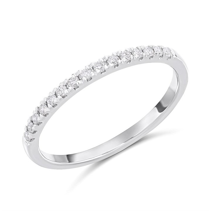 Platinum Bar-Set Diamond Half Eternity Ring - D08164