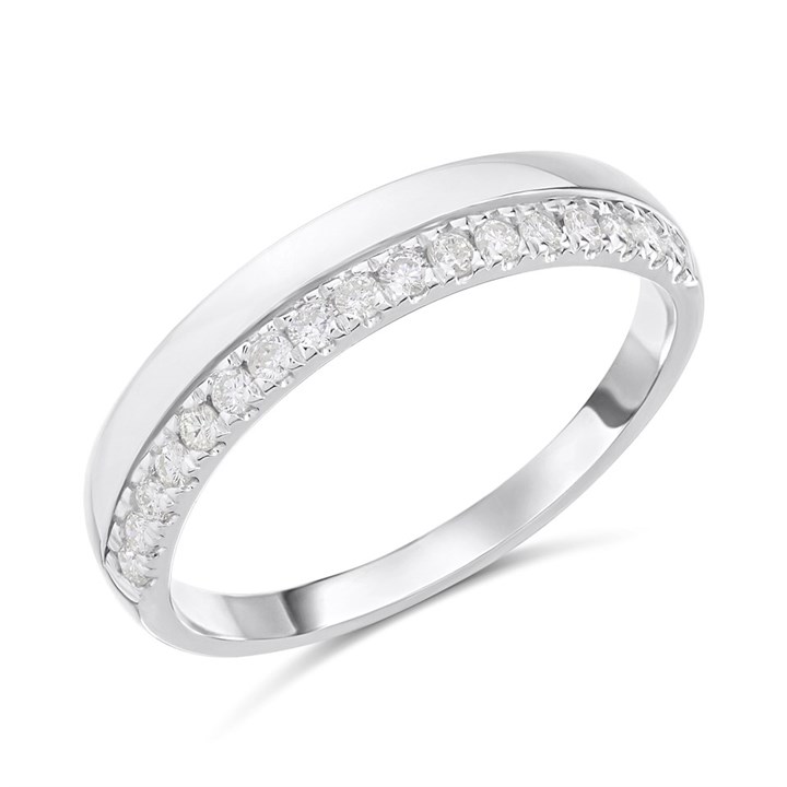 Platinum Diamond-Set Half Eternity Ring, 20pts - D08184