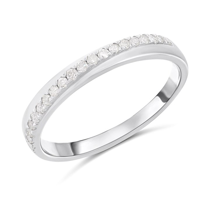 Platinum Crossover Diamond Half Eternity Ring - D08186