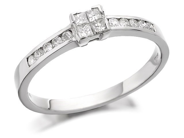 18ct White Gold Diamond Ring - 1/4ct - D1305