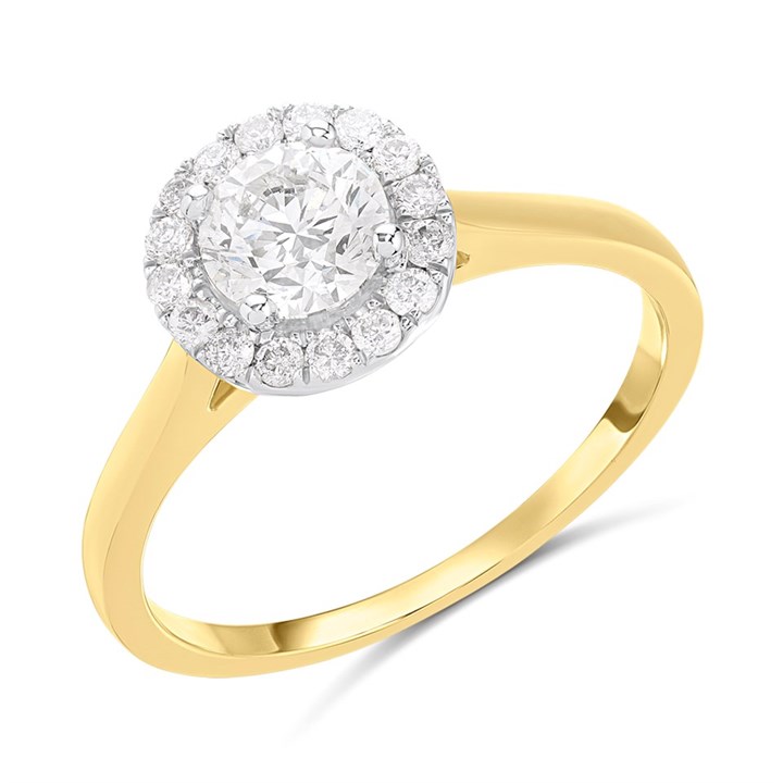 18ct Gold And Platinum Polar Fire Diamond Halo Cluster Ring 90 points (GLI Certificate) - D1615