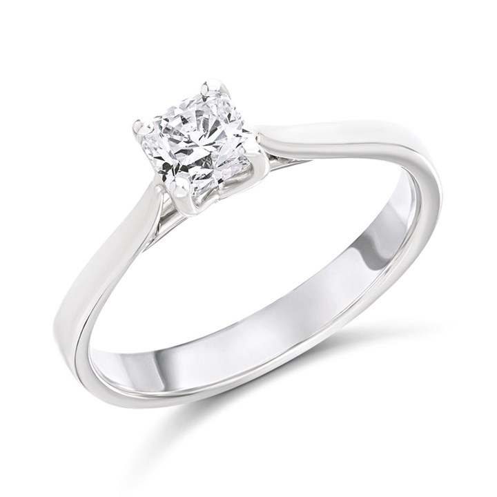 Arctic Circle Platinum Radiant Cut Diamond Solitaire Ring - 1/2ct - IGI Certificated - D3107