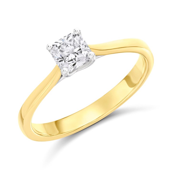 Arctic Circle 9ct Gold Radiant Cut Diamond Solitaire Ring - 1/2ct - IGI Certificated - D3108