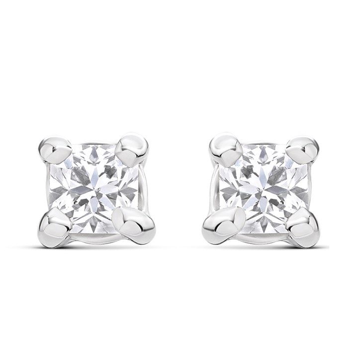 Arctic Circle 9ct White Gold Diamond Solitaire Stud Earrings - 15pts per pair - D3150