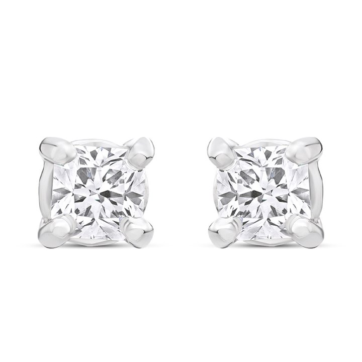 Arctic Circle 9ct White Gold Diamond Solitaire Stud Earrings - 40pts per pair - D3154