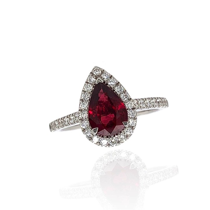 18ct White Gold 1.45ct Ruby And Diamond Ring - 38pts - Certificated - D4104