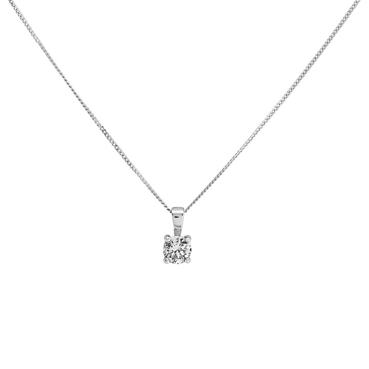 18ct White Gold Diamond Solitaire Necklace - 40pts - D45241