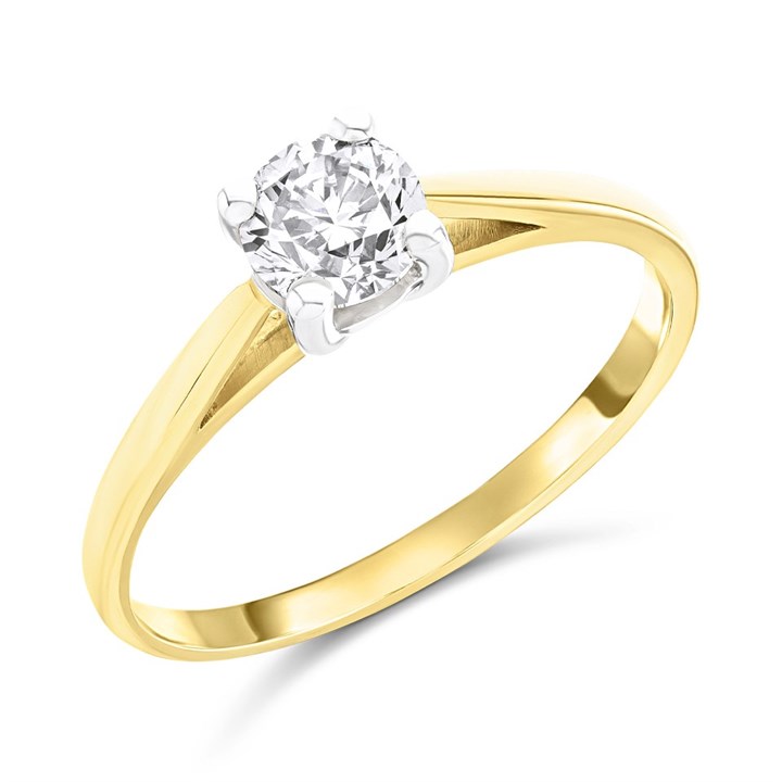 9ct Gold Diamond Solitaire Ring - 60pts (Non-Certificated) - D50366