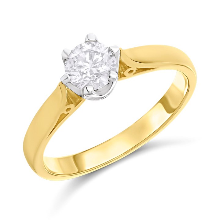 9ct Gold Solitaire Diamond Ring, 1/2ct - D5039