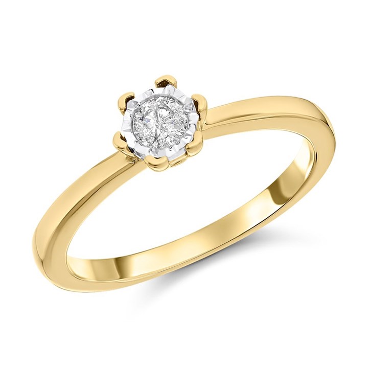 9ct Gold Diamond Solitaire Engagement Ring - 15pts - D5134