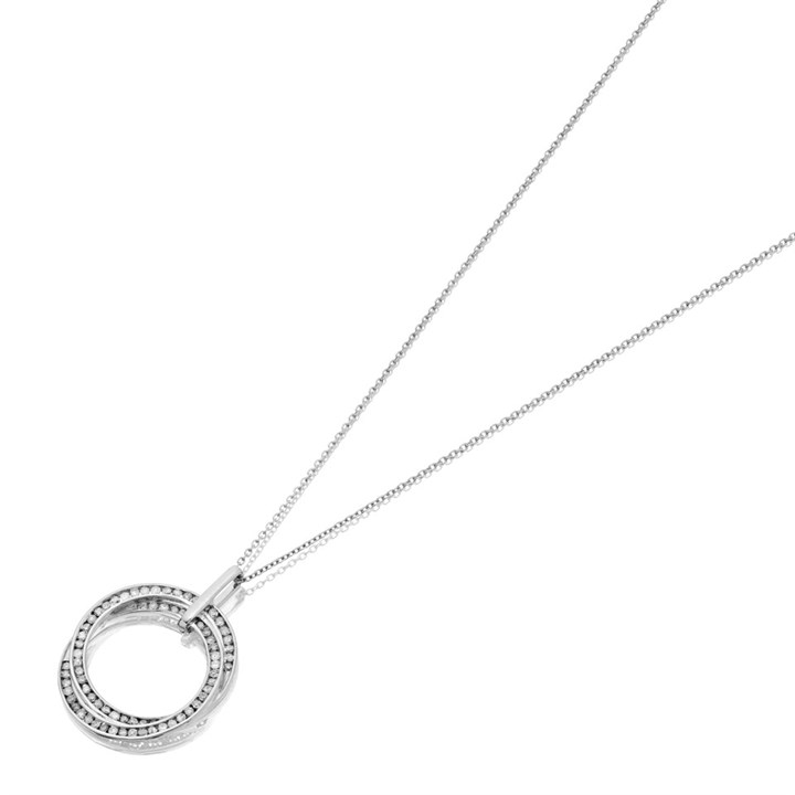 9ct White Gold Diamond Circle Necklace - 1/4ct - D56104