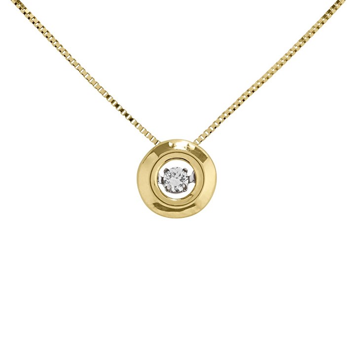 Dancing Diamonds 9ct Gold Diamond Circle Necklace - 5pts - D56137