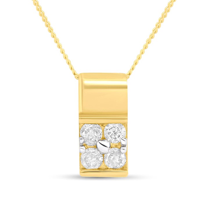 9ct Gold Diamond Square-Shaped Necklace - D56154