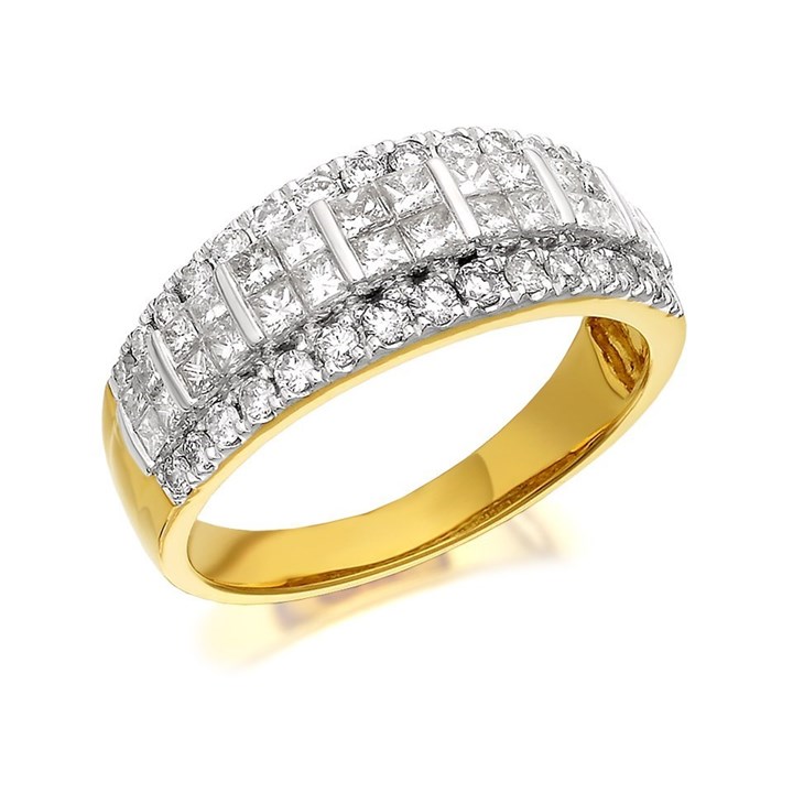 9ct Gold 1 Carat Diamond Band Ring - D6116