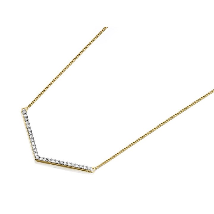 Love It! 9ct Gold Diamond V Necklet - 8pts - D62303