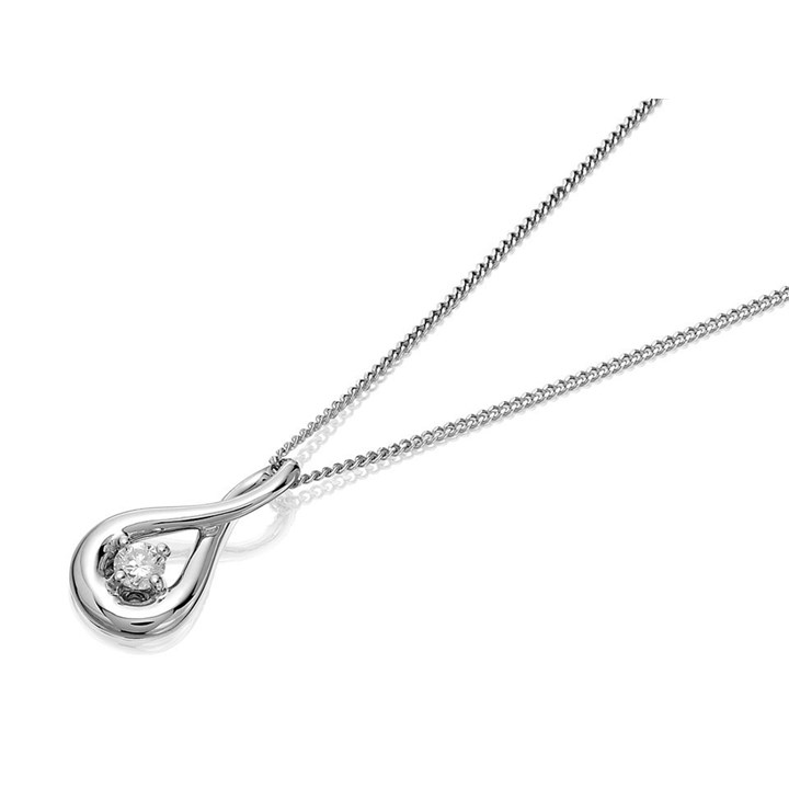 Love It! 9ct White Gold Diamond Teardrop Necklace - 5pts - D62304